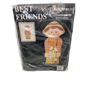 Best Friends counted cross stitch doll kit Fisherman 158x  7x 10